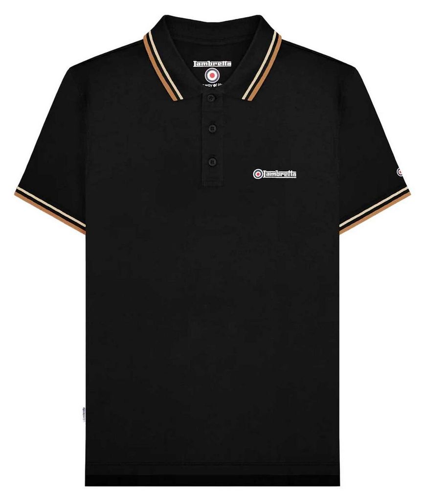 Lambretta - "SS25" Poloshirt für Herren LB239 (L) (Schwarz/Holzasche)