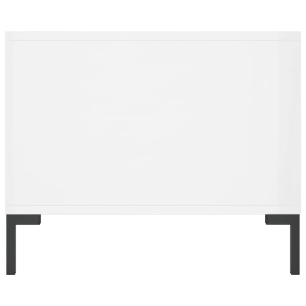vidaXL Tavolino da Salotto Minimal Bianco Lucido 90x50x40 cm Legno - 8
