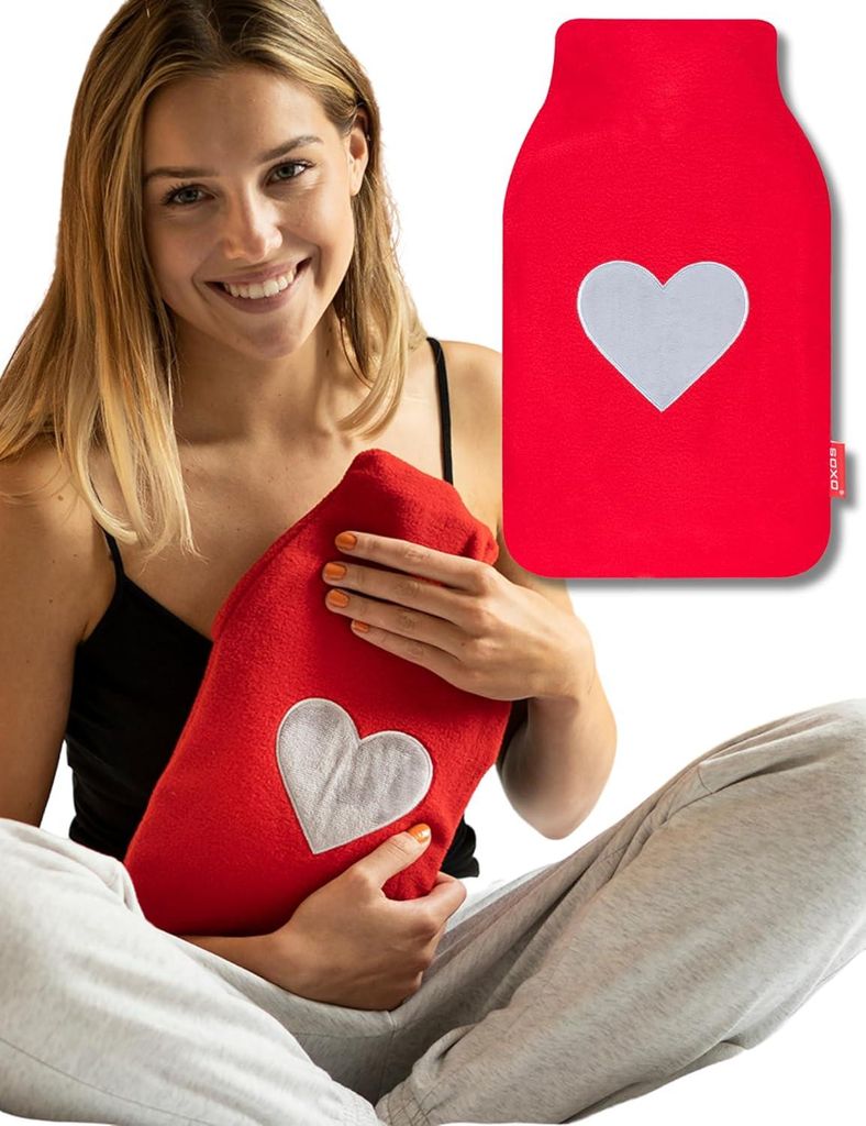 Wärmflasche mit Weichem Bezug - Perfektes Geschenk für Kalte Tage