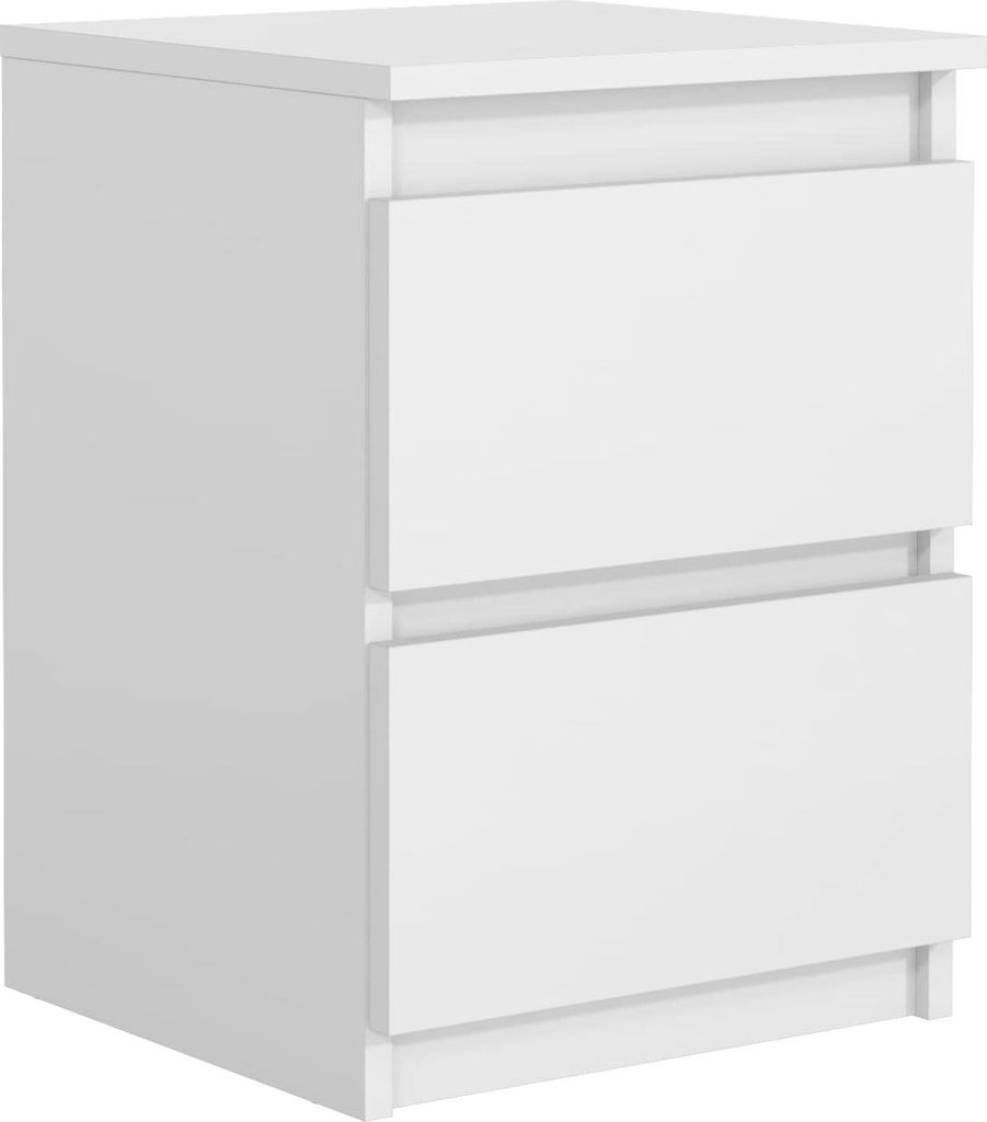 Mobelsta Nachttisch 40 cm, Nachtschrank, Kleiner Schrank, Schlafzimmer Kommode, Nachttisch Holz, Kleiner Schrank Weiß 40x39x55 cm