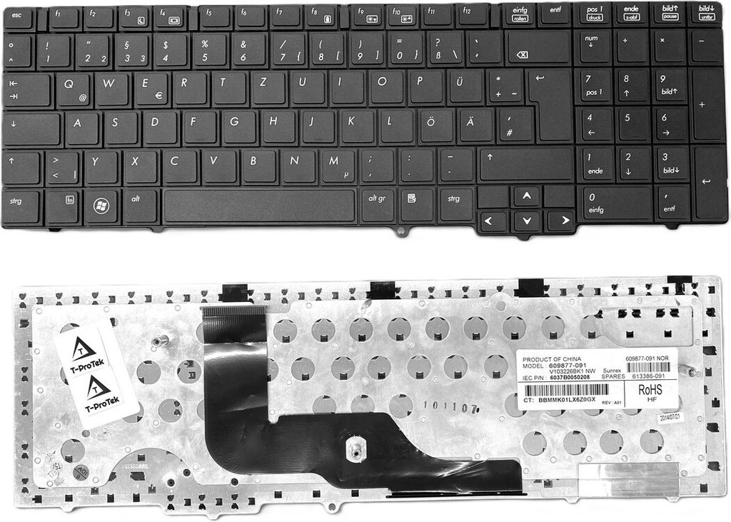DEUTSCHE - Schwarz Tastatur Keyboard kompatibel für Model: NSK-HHM0G