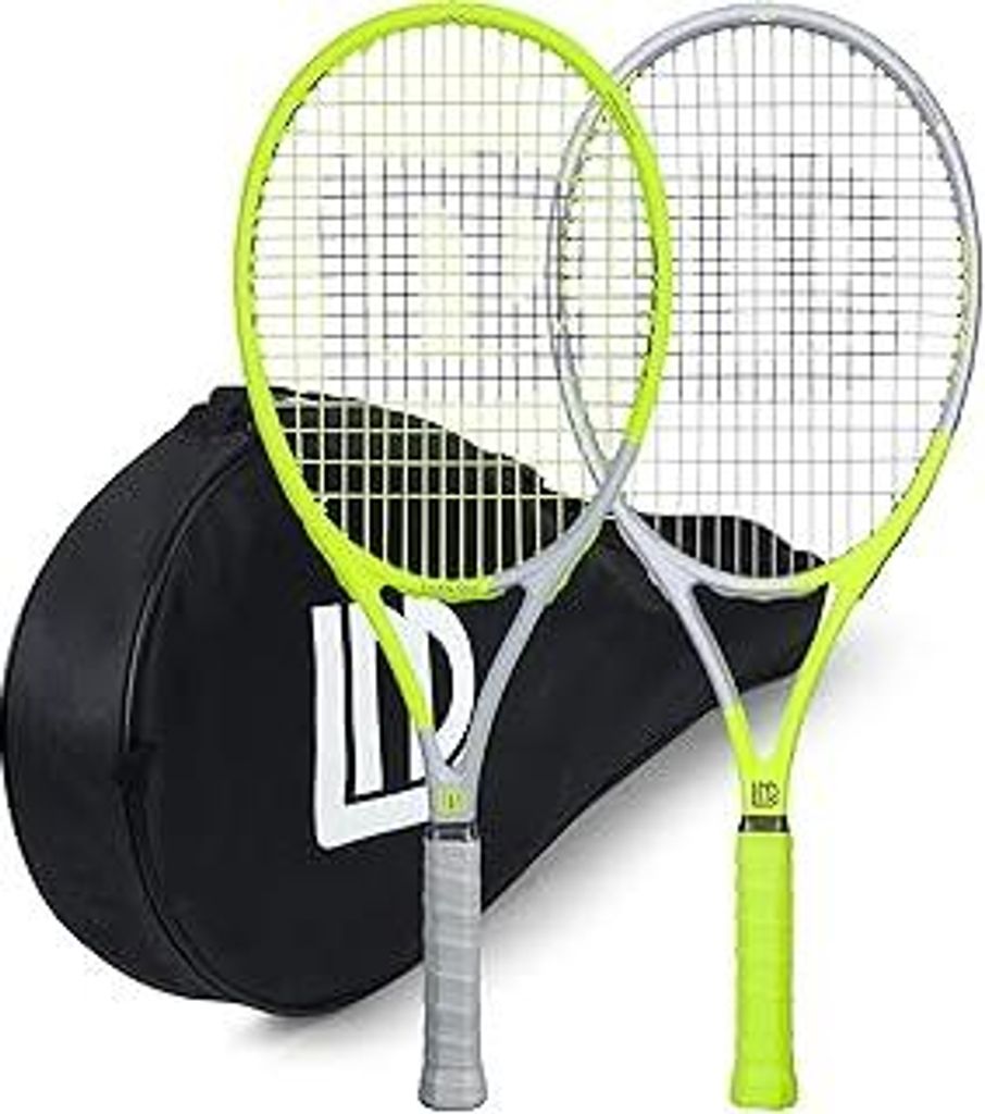 27 Zoll Tennisschläger für Erwachsene, 2 Tennisschläger mit Hülle,Geeignet für Damen Herren Anfänger und Fortgeschrittene