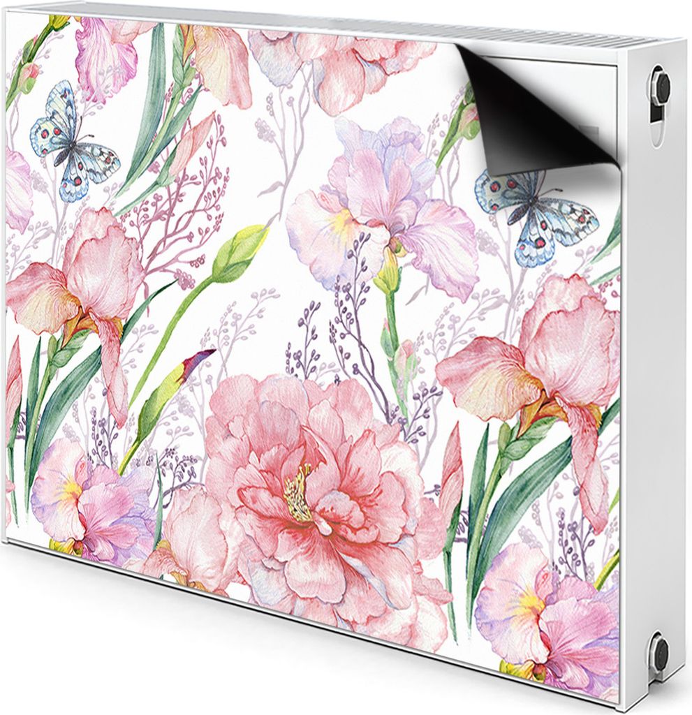 Magnet Heizung Verkleidung Abdeckung Heizung Heizkörperabdeckung 100x60 cm - Blumen, Pfingstrosen