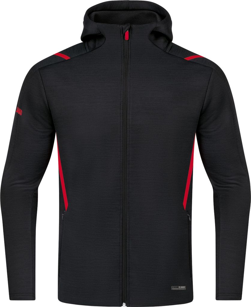 Jako Challenge Freizeitjacke Mit Kapuze Herren - Schwarz Meliert / Rot
