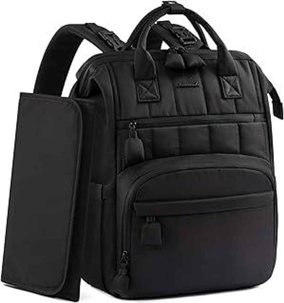 LOVEVOOK Wickelrucksack Groß, Baby Wickeltasche Rucksack Diaper Bag mit Wickelunterlage, Wasserabweisend Babytasche Mommy Wickeltasche Organizer m...
