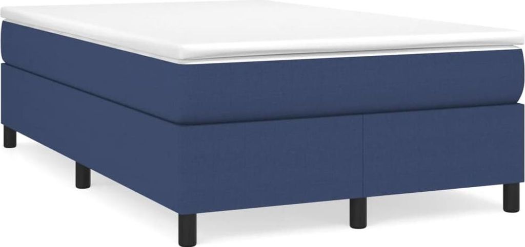 vidaXL Boxspringbett mit Matratze Blau 120x190 cm Stoff