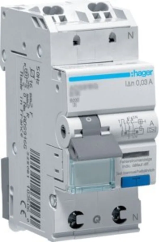 Protection circuit électrique Hager ADS906D 6A 30mA Courbe B 6kA