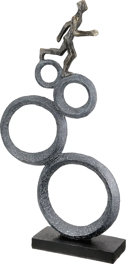 Statue de coureur moderne en résine Gilde anthracite et cuivre 47cm