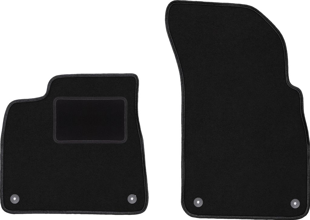 Velours-Fußmatten Vorne passend für Audi Q7 II (SUV, Bj. 2016-) – schwarz, passgenau, mit Befestigungen set 2 Stk. - STANDARD