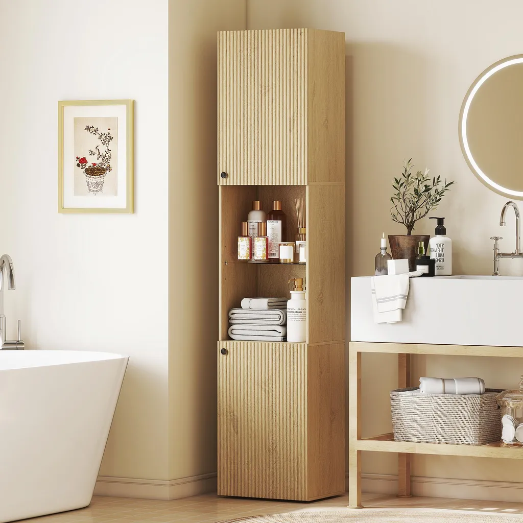 Meuble haut salle de bain bois 6 étages pour optimiser les petits espaces - 4
