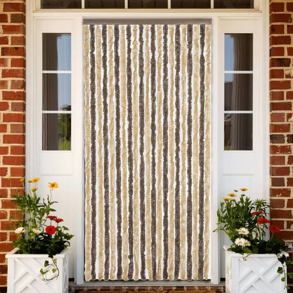 Tenda a rullo liscia marrone scuro e beige 100x200 cm in ciniglia - Tende plissettate DE2695382 1pacco