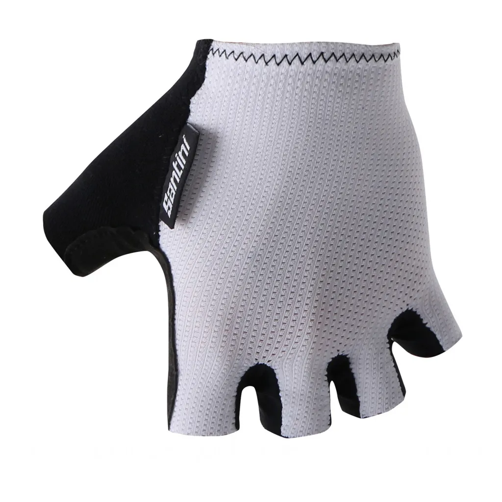 Gants de vélo Santini BRISK Blanc S - Paume amortissante et légère
