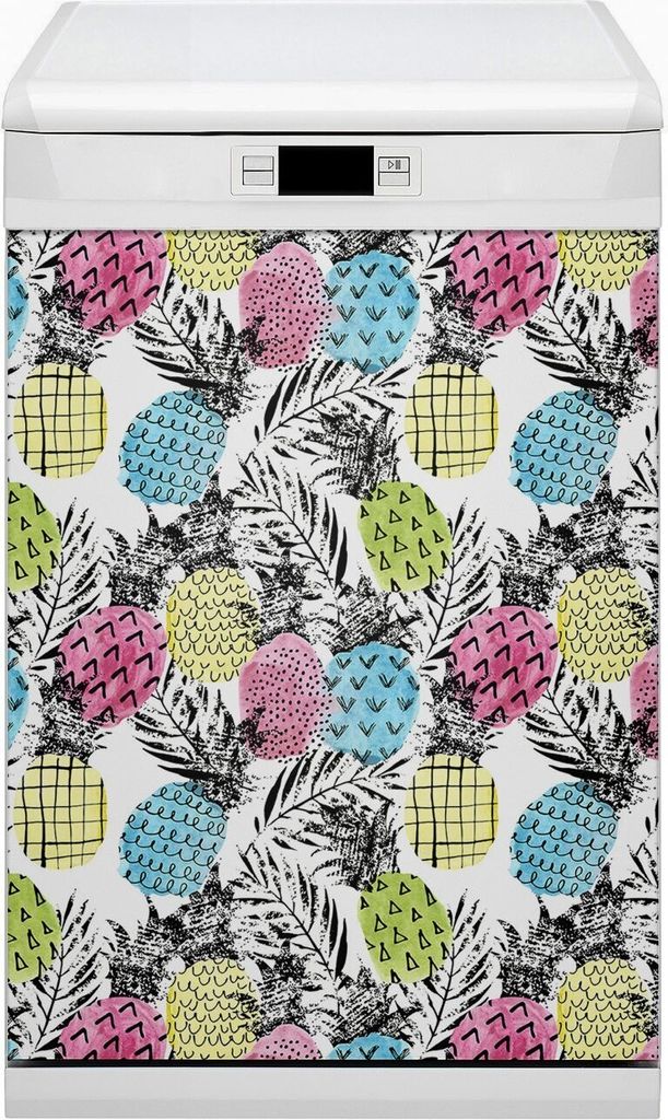 Abwaschbar 45x80 cm Geschirrspüle Magnetmatte Küche Dekorative - Bunte Ananas