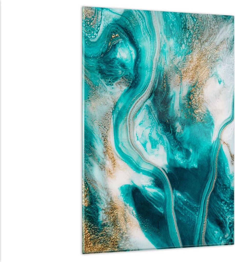 Bilder auf glas - Einteilig - Wasser Meer Ozean - 80x120cm - Glasbilder - Wandbilder - Bilder - zum Aufhängen bereit - Wanddekoration aus Glas - G...
