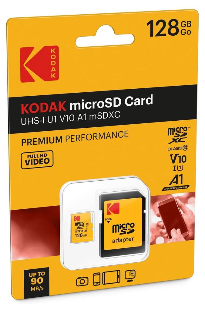 Kodak mSD 128GB U1 V10 w/adapter Produktbild 