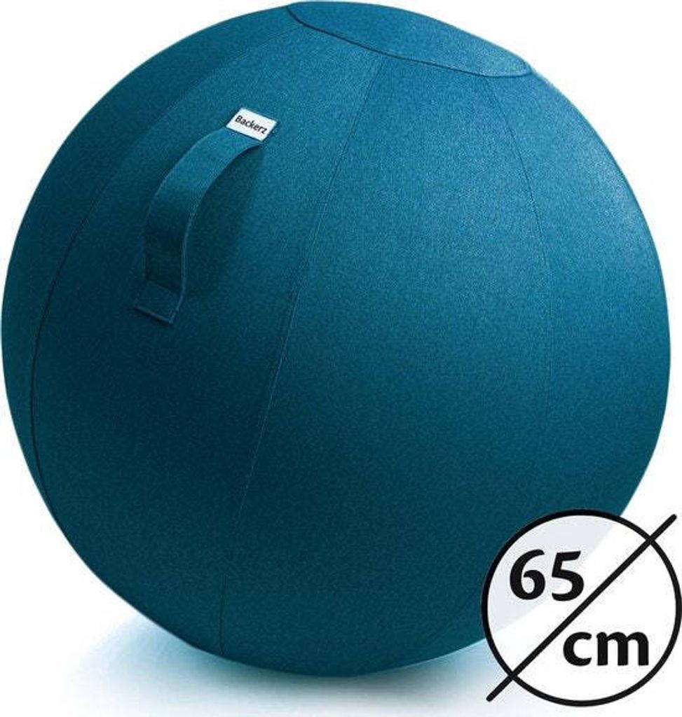 Backerz Bckz Sitzball Leinen 65 CM - Sitzball mit Bezug - Balance Hocker - Luxus Yoga Ball - Ergonomischer Bürostuhl Ball - Grün Blau