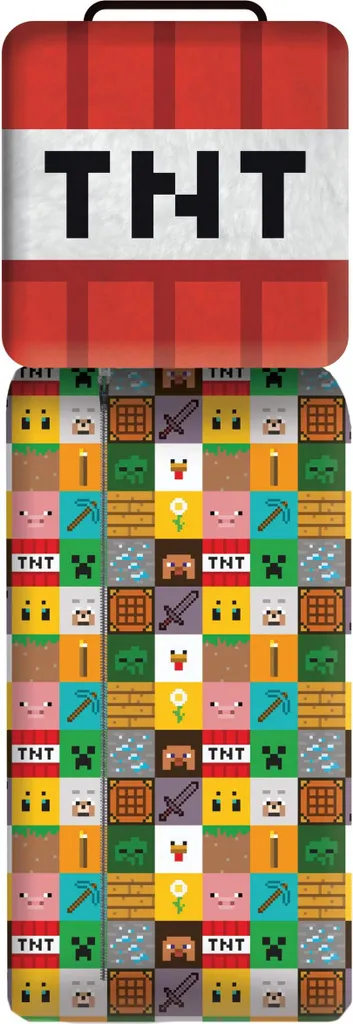 Sacco a pelo Minecraft TNT 50x130 cm | Morbido Poliestere per Bambini
