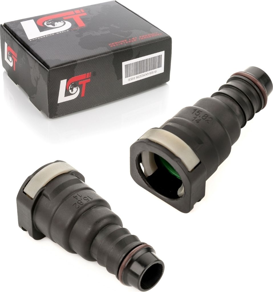 2x Kraftstoffleitung Verbinder Schlauchkupplung Schnellverschluss 15,82mm gerade