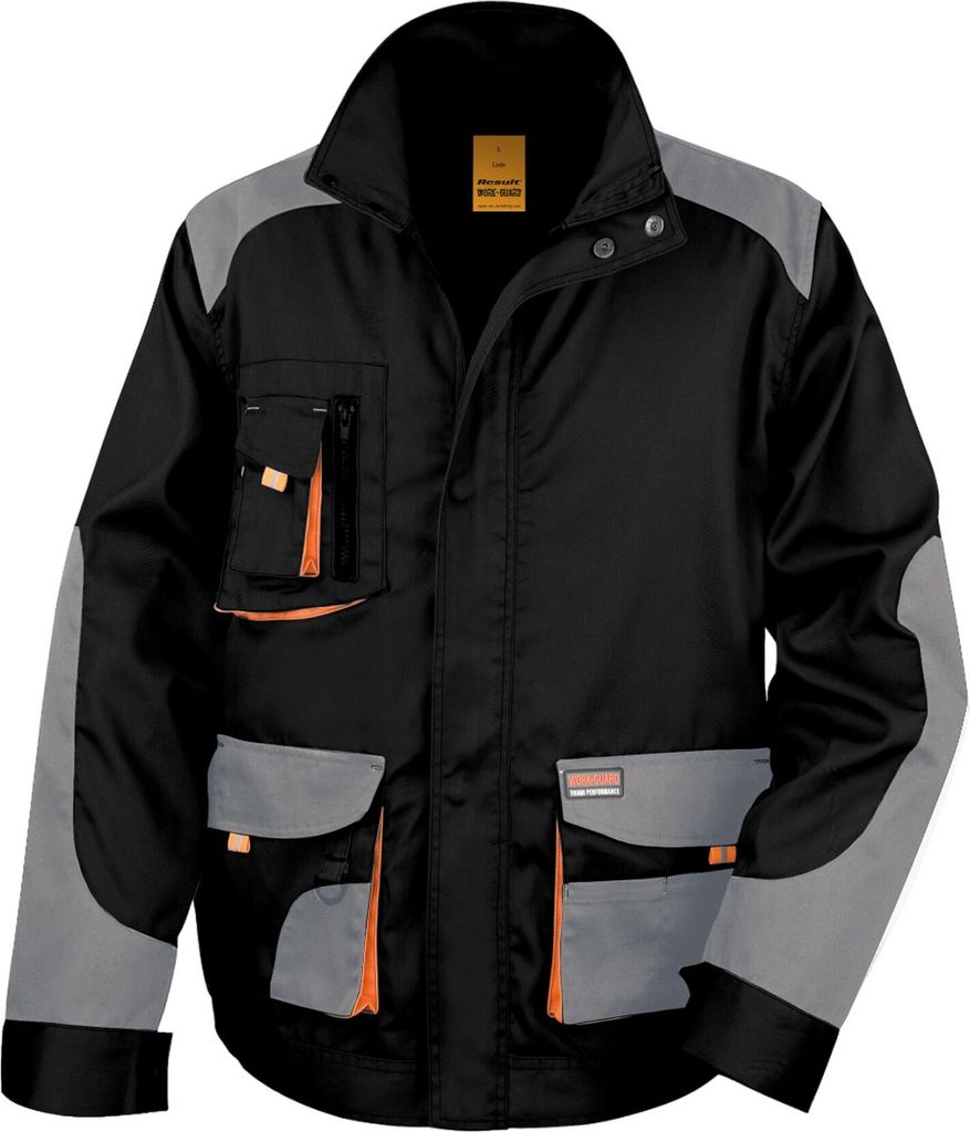 WORK-GUARD by Result - Jacke für Herren/Damen Uni BC5595 (XS) (Schwarz/Grau/Orange)