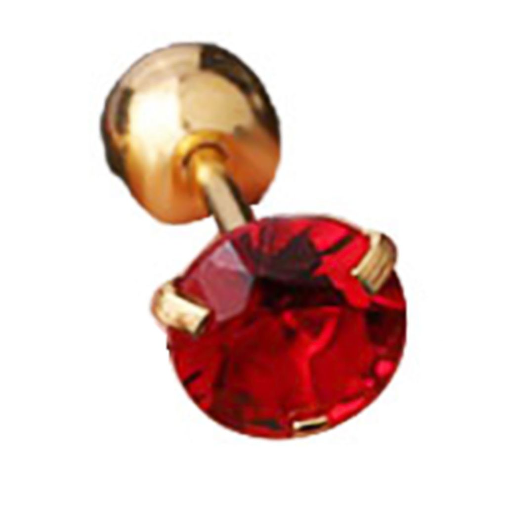 1 Stück Damen-Ohrring, Zirkonia, kleines Schmuckzubehör, glänzender, bunter Ohrstecker zum Einkaufen-Antikgold + Rot,3 mm