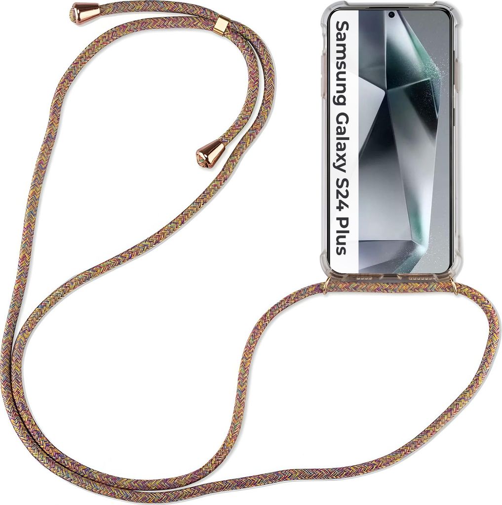 Handykette für Samsung S21 S22 S23 S24 FE Plus Ultra Handyhülle mit Band Hülle Galaxy S24+ Rainbow