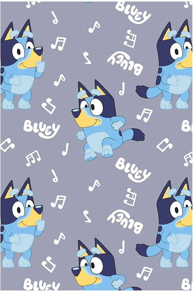 Bluey - Musiknoten Decke, Fleece, Supersoft TC732 (100 cm x 150 cm) (Grau/Blau/Weiß)