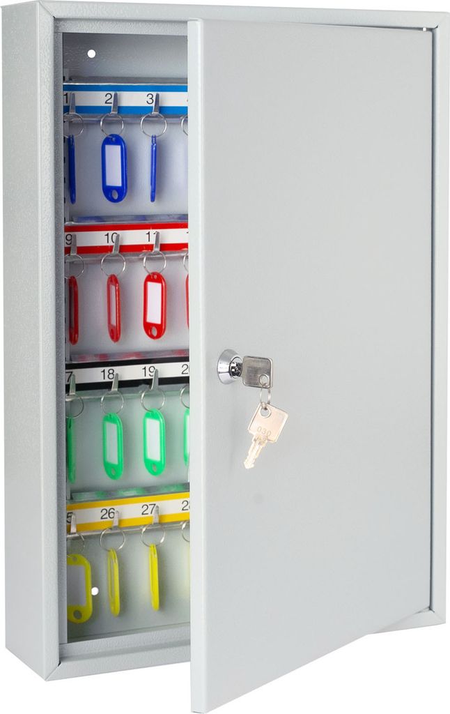 Schlüsselschrank aus Stahl, abschließbar mit 64 Haken, 45 x Produktbild 