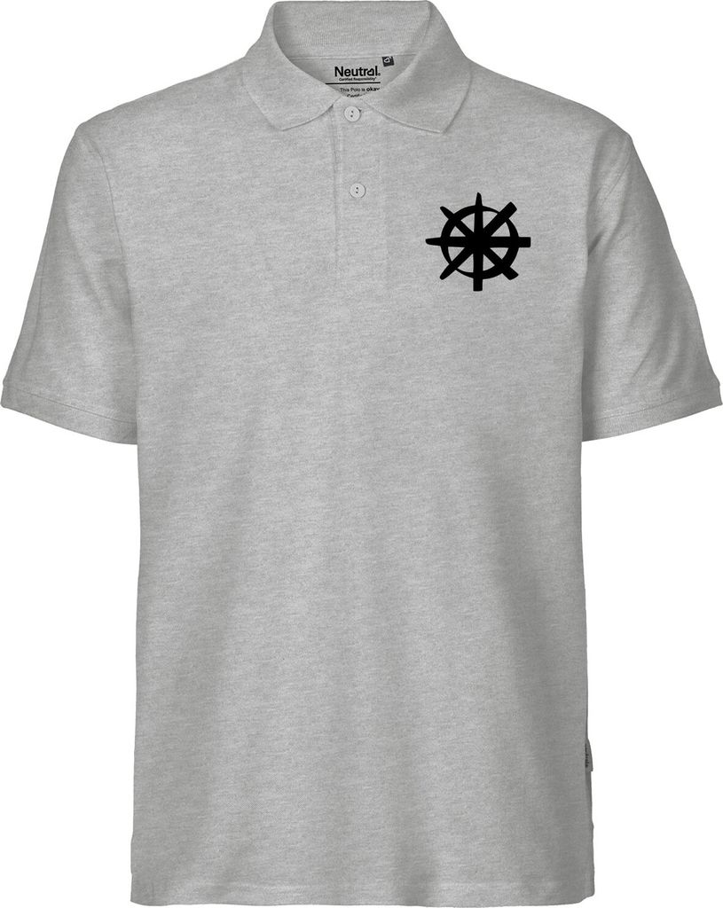 Huuraa Herren Polo Shirt Dharma Rad Yoga M Sport Grey Bio Baumwolle Fairtrade Poloshirt Geschenkidee