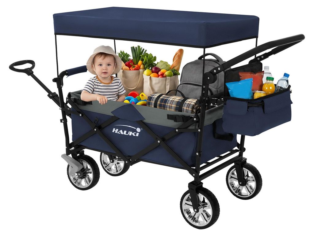 Carrello pieghevole Hauki con tettoia, carrello portatile Immagine del prodotto 
