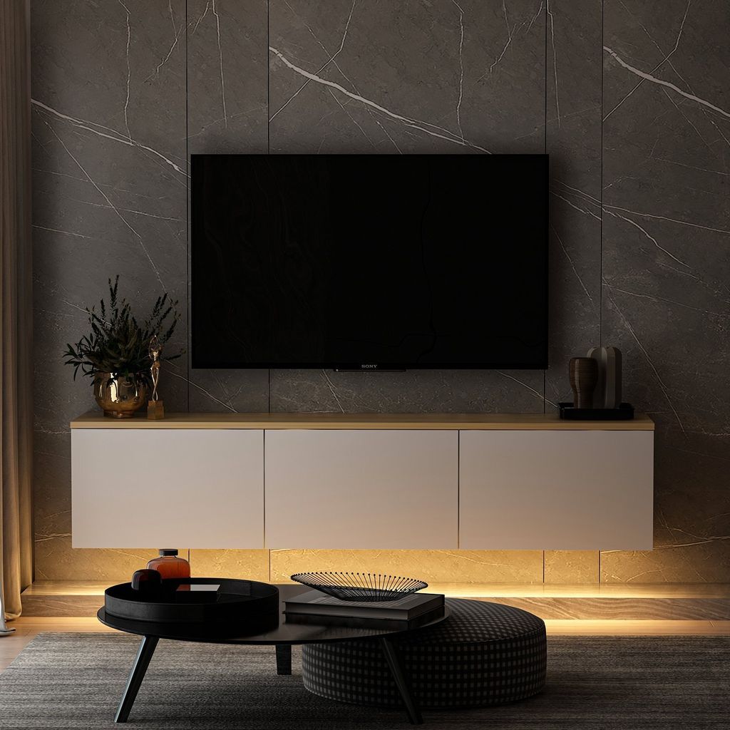Skye Decor, Neon- Neon NRC, Weiß,Eiche, TV-Schränke, Produktbild 2