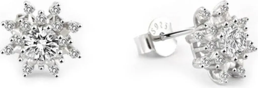 Orecchini A Fiocco Di Neve In Acciaio Inox 316L, 12mm, Idea Regalo Di Natale In Confezione Regalo
