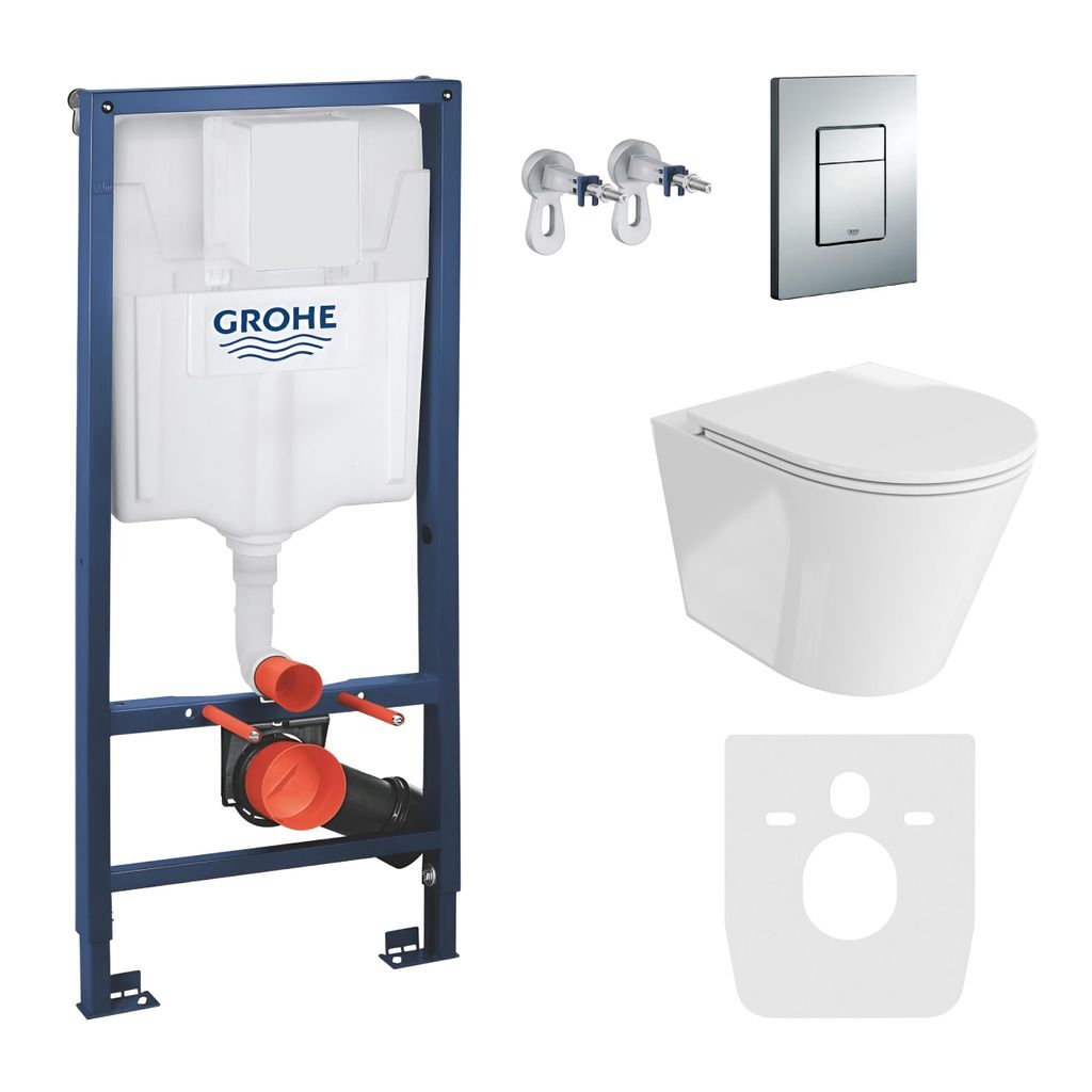 GROHE Vorwandelement Solido + Wand Hänge WC Galve Weiß Produktbild 