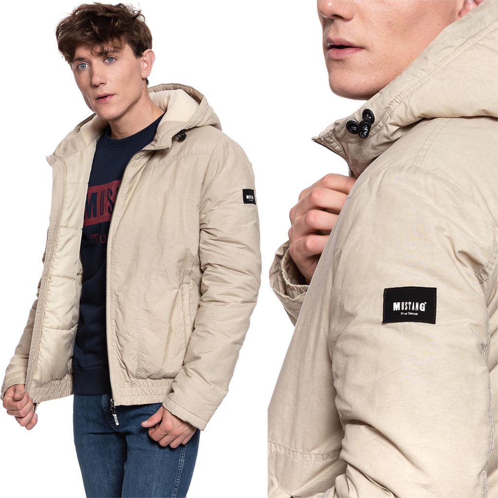 MUSTANG Herren, Winterjacke DANIEL H PUFFER, M, Beige, jacke, winter, jacken