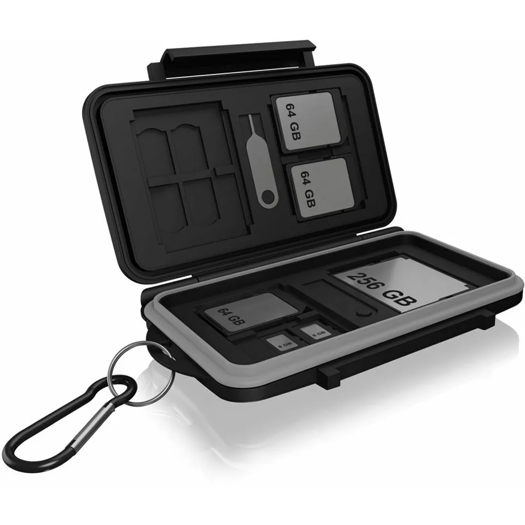 Boîte de Rangement Rigide pour 28 Cartes SD RaidSonic IB-AC620-CR Noir