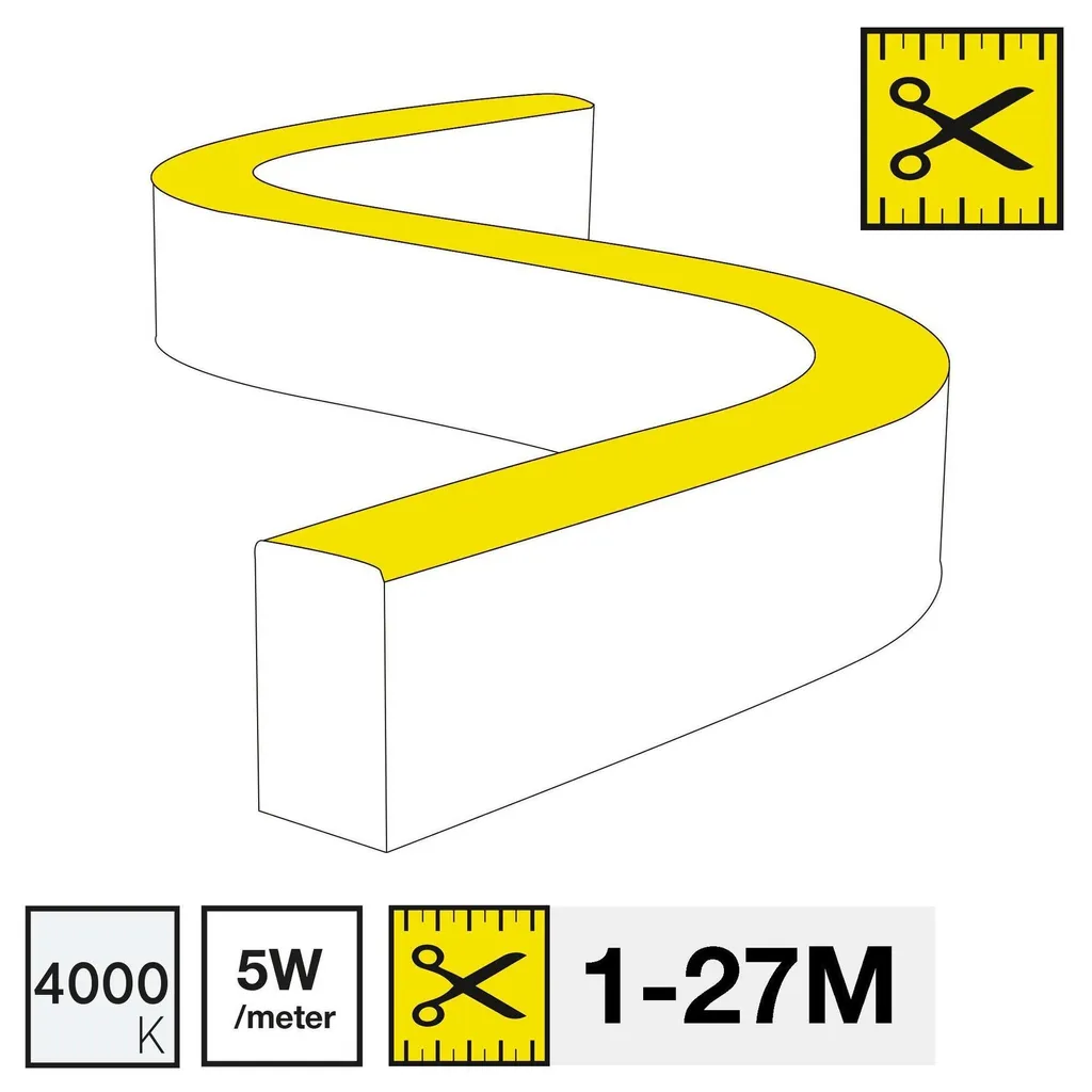 Ruban LED Néon Flexible 4000K SLC SIDE 5W IP67 Éclairage Extérieur