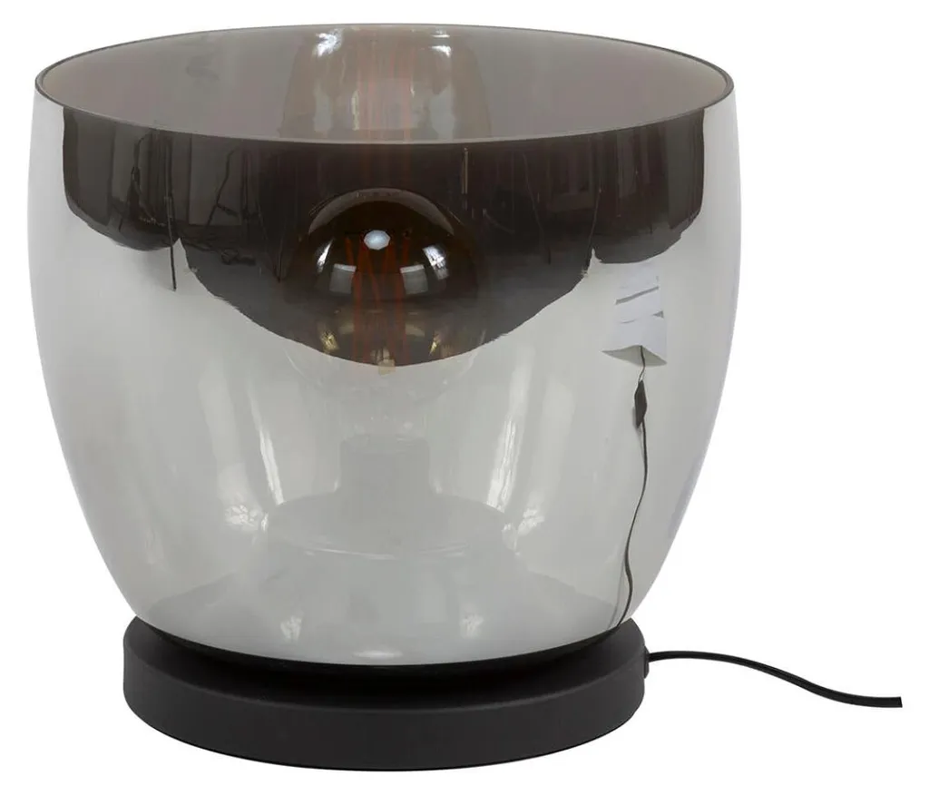 Lampe à poser en verre gris 29cm FURNLUX Up : éclairage d'appoint noir