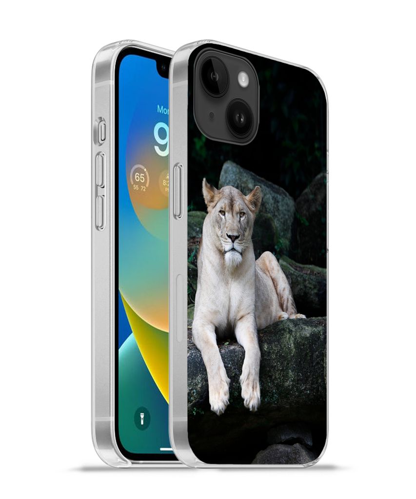 MuchoWow Handyhülle Schutzhülle Hülle für Apple iPhone 14 Plus - Soft case Löwe - Wilde Tiere - Porträt Silikon Softcase Handy Hülle - Abb...