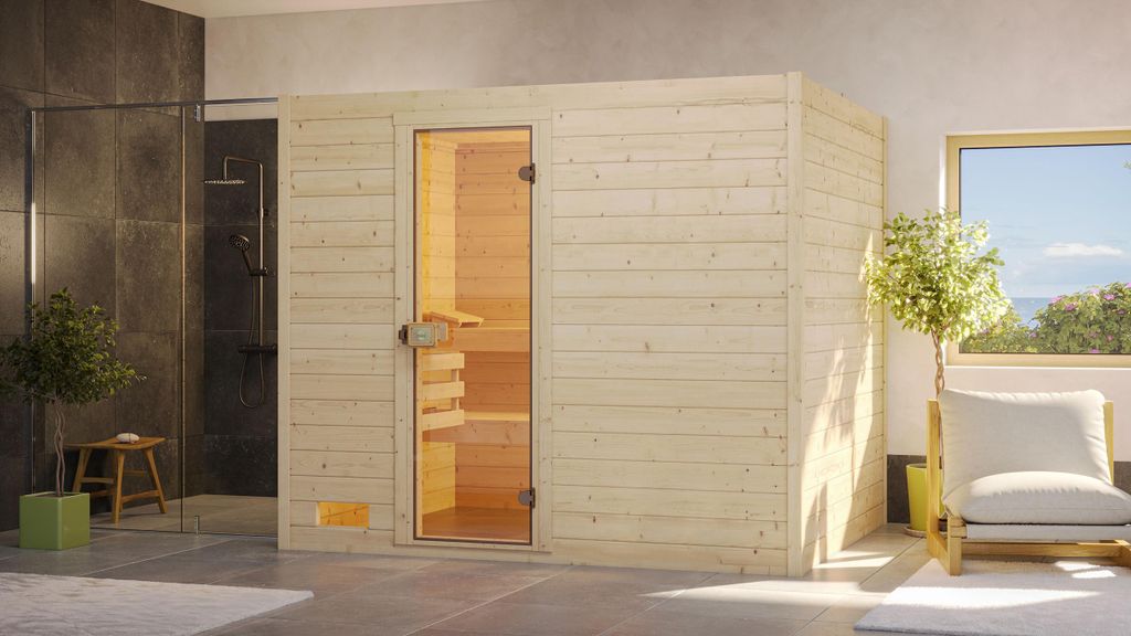 weka Massivholzsauna VALIDA 4 GT, BioS 9.0 x B x T x H x 239 x 189 x 204