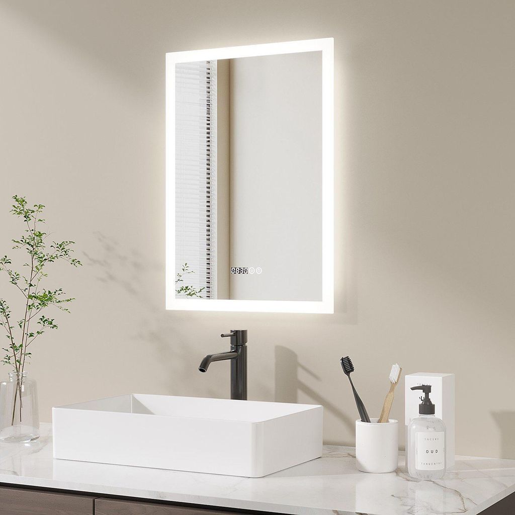 Badspiegel 50 x 70 cm rechteckiger LED-Spiegel Wandspiegel Produktbild 