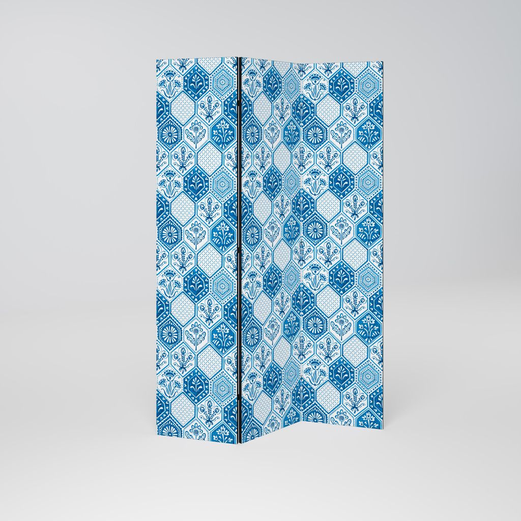 SpaceRebels Paravent Raumteiler - 3-teilig Raumtrenner, Druck 2-Seite - Raumtrenner - Trennwand Wohnung - Room Divider - Spanische Wand Deko Modern...