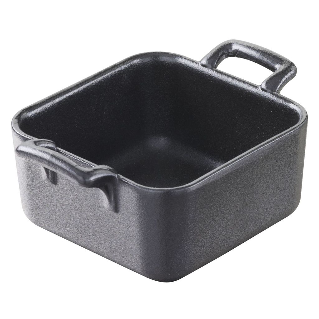 REVOL Schälchen Porzellan Ramekin kleine Auflaufform Backschale Schwarz 0,08 L