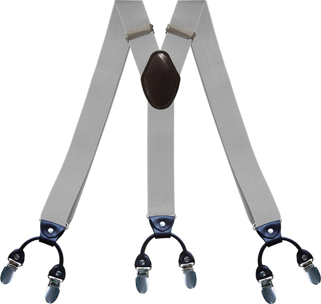 INF Hosenträger mit 6 Clips Hellgrau