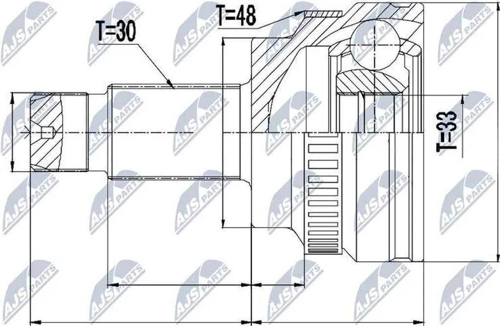 Kit de joints NTY NPZ-BM-010 pour Arbre de Transmission OE 31607558951