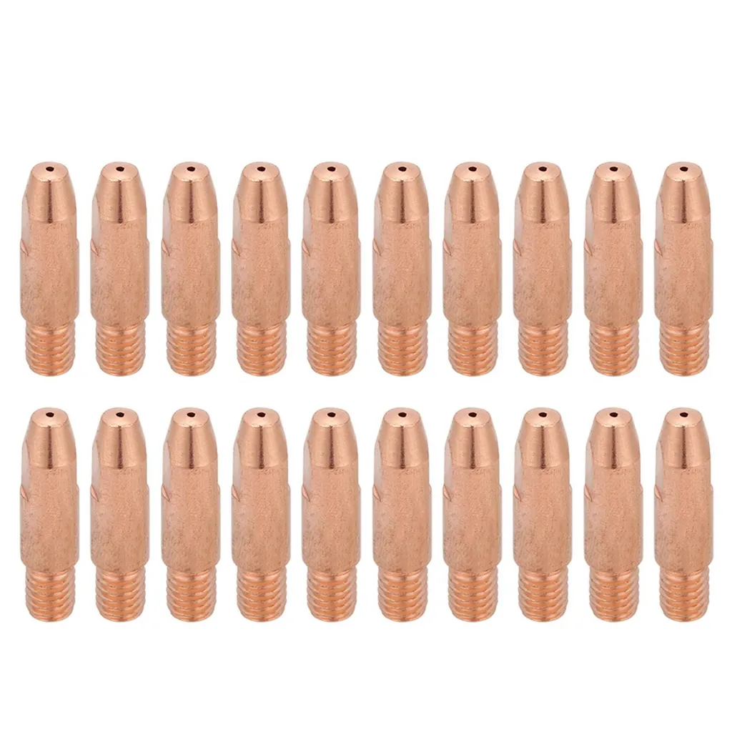 20 punte di contatto in rame M6 per torce di saldatura MIG/MAG Binzel 24KD (0,8 mm)