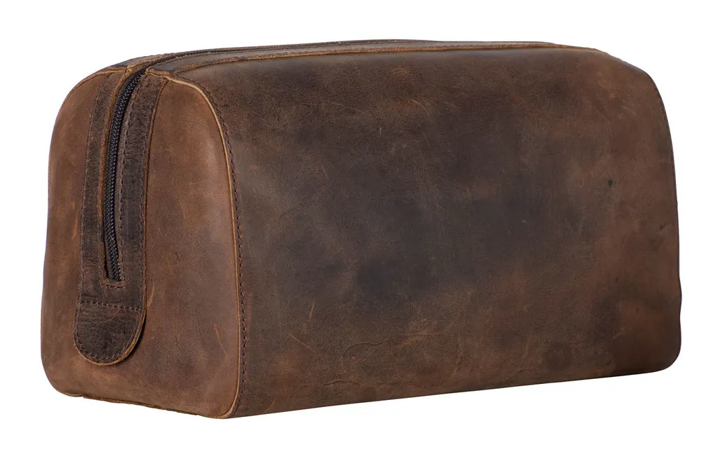 Leonhard Heyden Salisbury Trousse de Toilette en Cuir Marron de Qualité