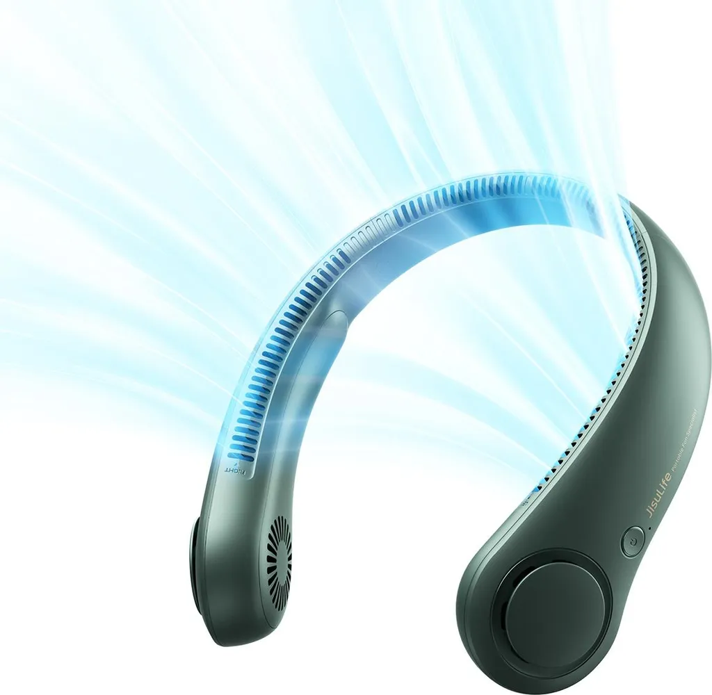 Jisulife Ventilateur de Nuque Life3 USB Rechargeable Portable Vert Forêt
