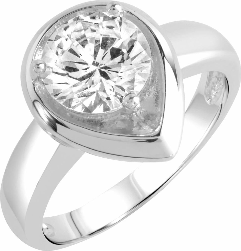 Zeeme Basic Ring 925/- Sterling Silber weiß 018 (57,0) Zirkonia weiß 360272360