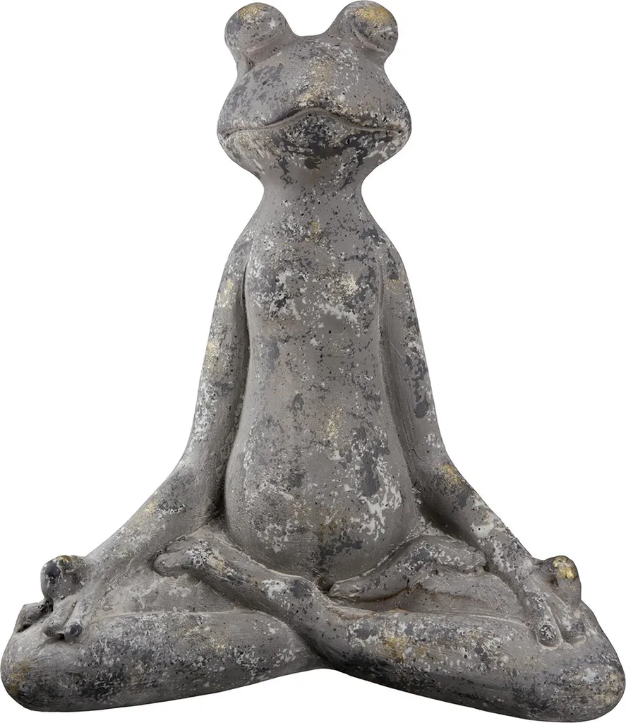 Décoration de Yoga Grenouille en Magnésie pour Espace Méditation 34cm
