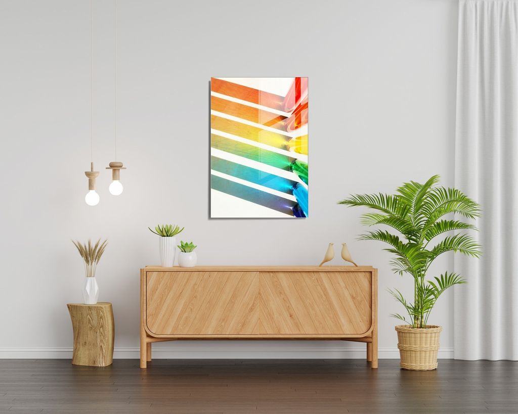 Wallity, UV-552 - 70 x 100, Dekorative Malerei aus gehärtetem Glas, Mehrfarbig, 100 % gehärtetes Glas, 70 x 100 cm