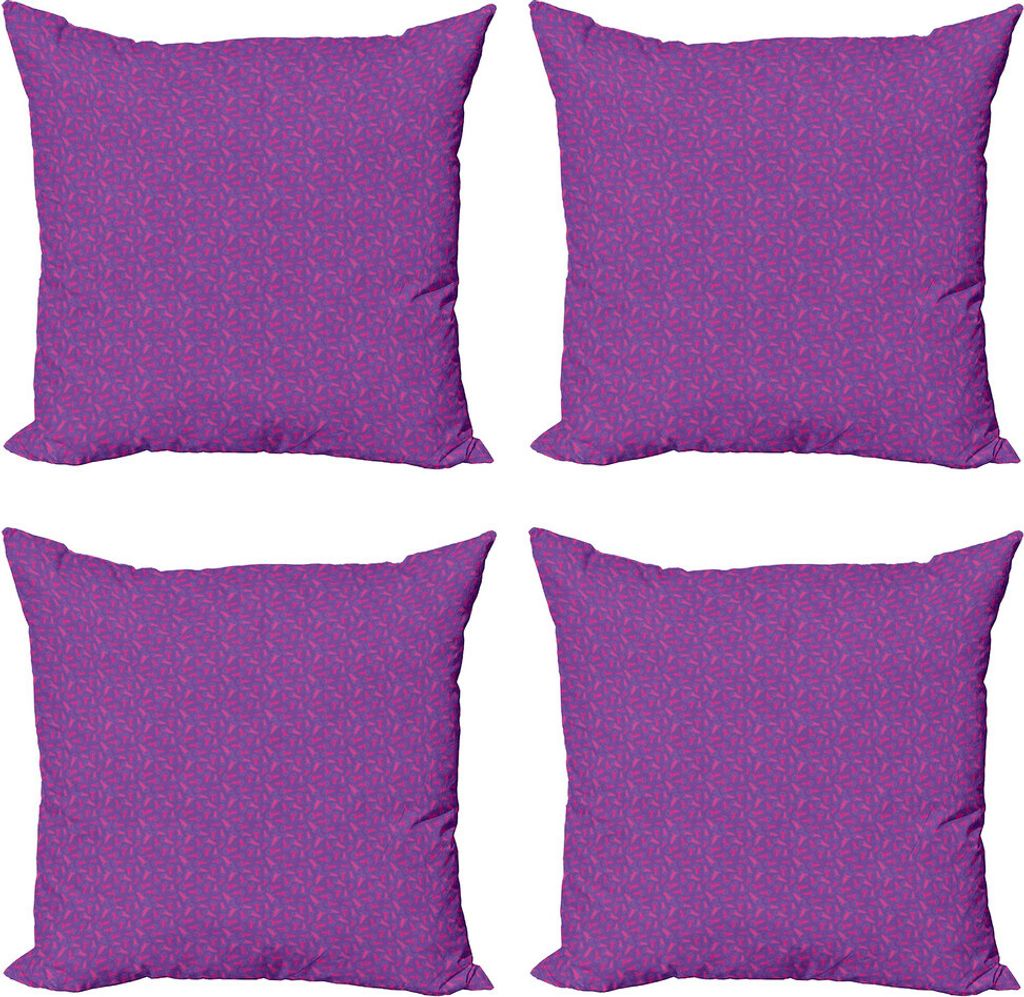 ABAKUHAUS Qualle Kissenbezug Set (4 Stück), Modernes wiederholendes Muster, Moderner Doppelseitiger Digitaldruck, 45 cm x 45 cm, Violett und Pink